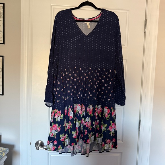 Matilda Jane Navy Floral Long Sleeve Dress - Picture 2 of 4